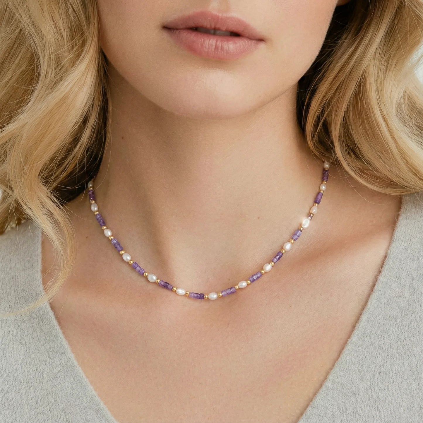 Amethyst Pearl Harmony Necklace