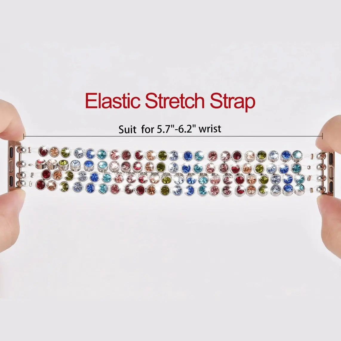 Watch Bands - Multicolor or Clear Rhinestone Strap - Apple Compatible