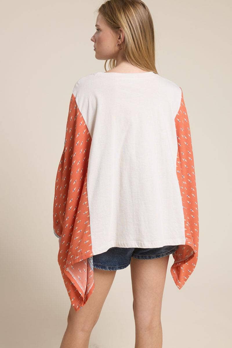 Butterfly Dreamer Vintage Graphic Sheer Kaftan Top