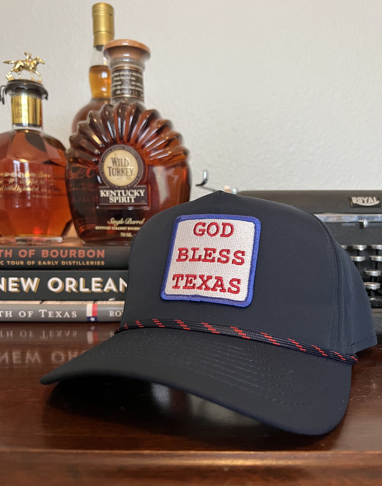God Bless Texas Navy Rope Cap