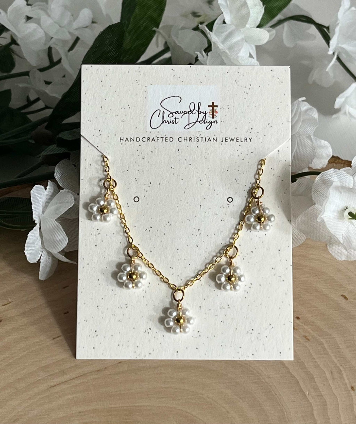 Gold Daisy Flower Necklace - 16K Christian Jewelry