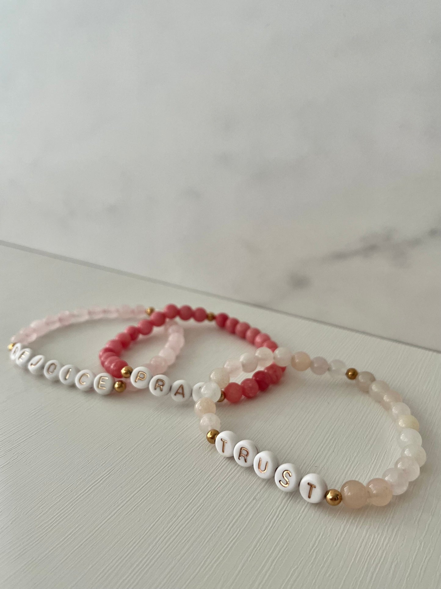 Rejoice Pray Trust Opal Bracelet Set | Beautiful Stacking Jewelry