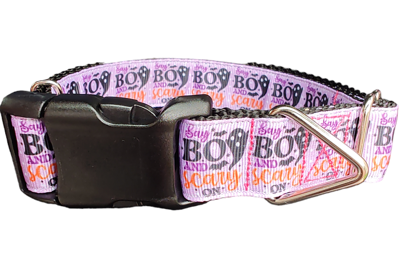 Halloween Say BOO Nylon Dog Collar