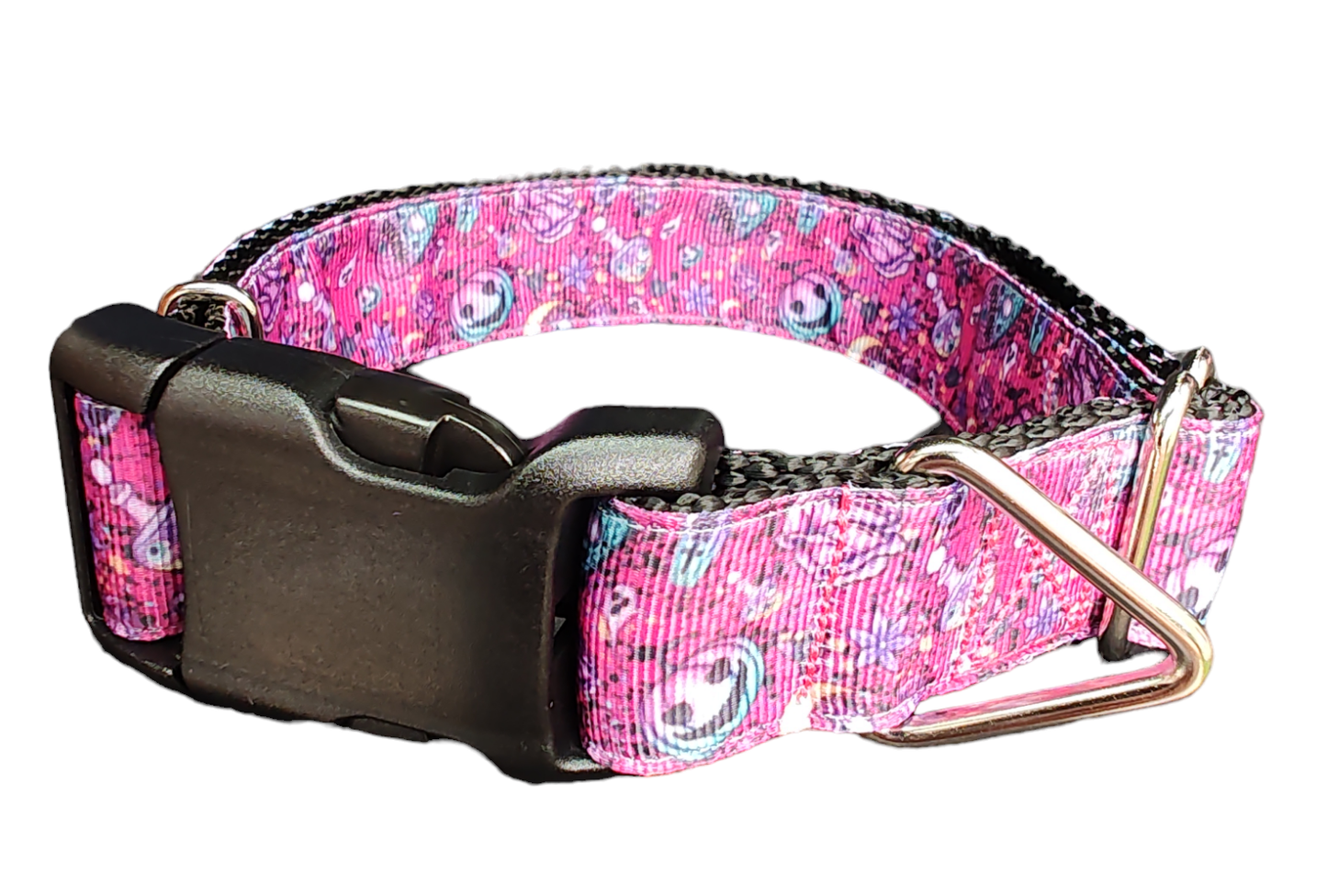Halloween Pink Paranormal Nylon Dog Collar