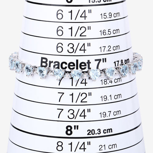 11.62 Carat Genuine Blue Topaz and White Diamond .925 Sterling Silver Bracelet