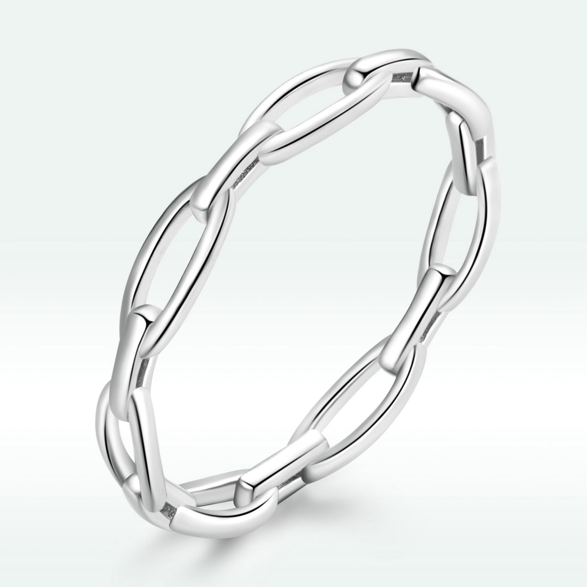 925 Sterling Silver 0.3cm Platinum Plated Ring