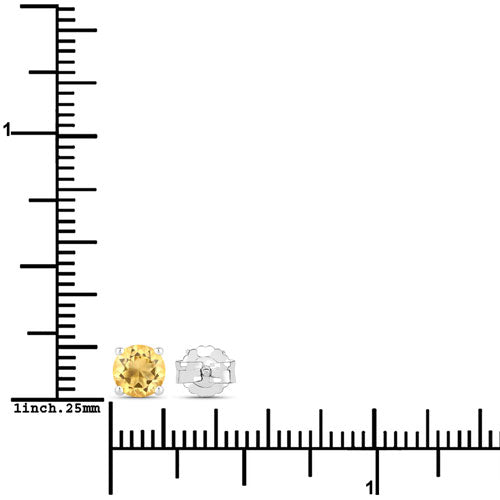 0.90 Carat Genuine Citrine .925 Sterling Silver Earrings