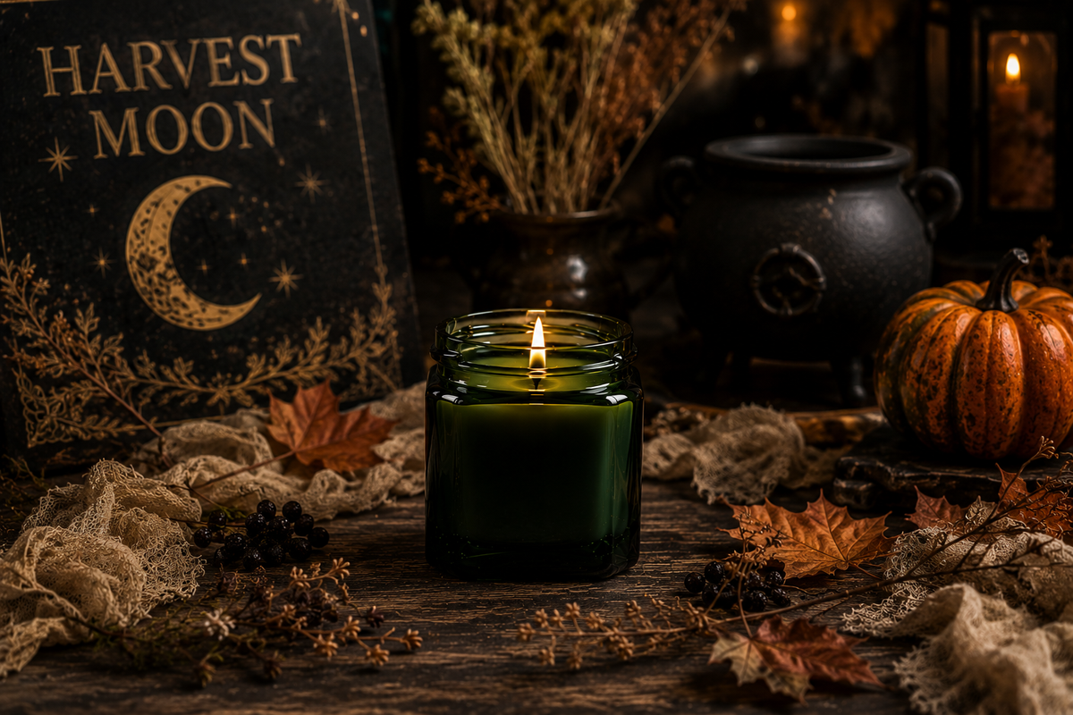 HARVEST MOON --- 8.5 oz Soy Jar Candle | Fall/Autumn | Moon Water Apothecary (Copy)