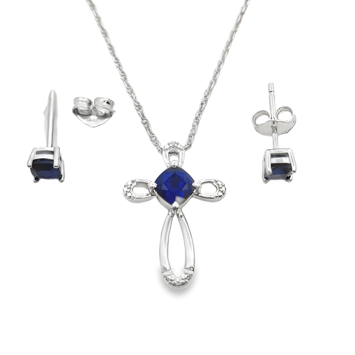 Genuine Created Sapphire Jewelry sets Sterling Silver