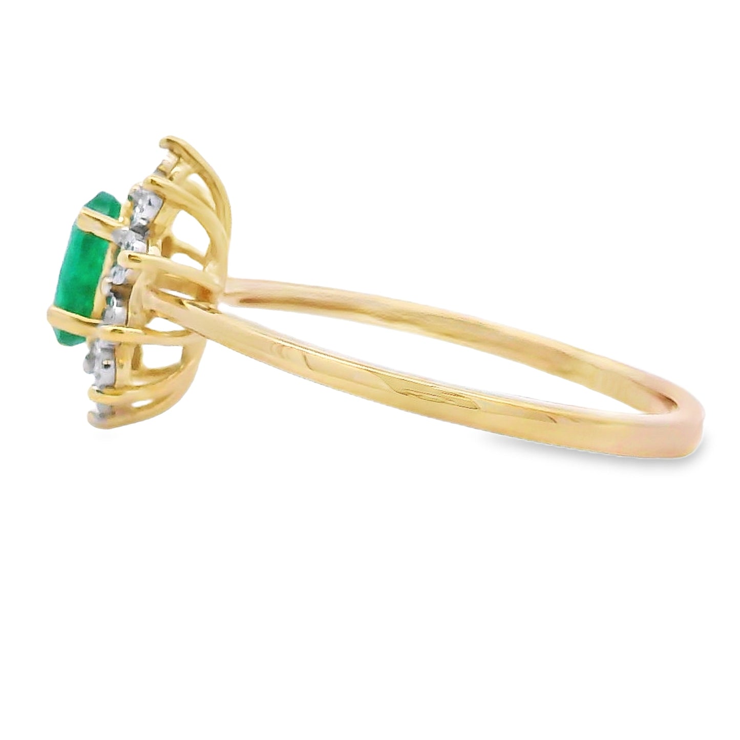 Genuine .43ct Emerald Diamond Ring 10KT Yellow Gold