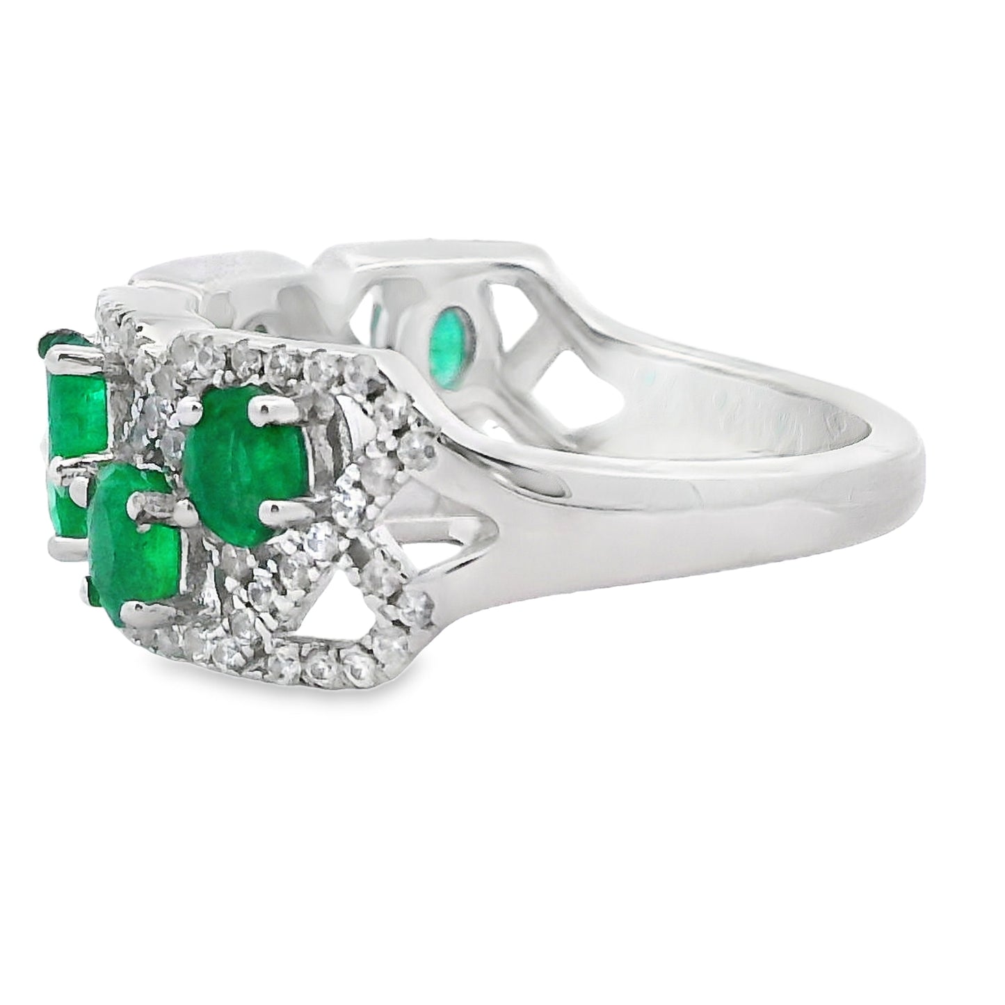 Natural 1.82ct Emerald Zircon Ring Sterling Silver