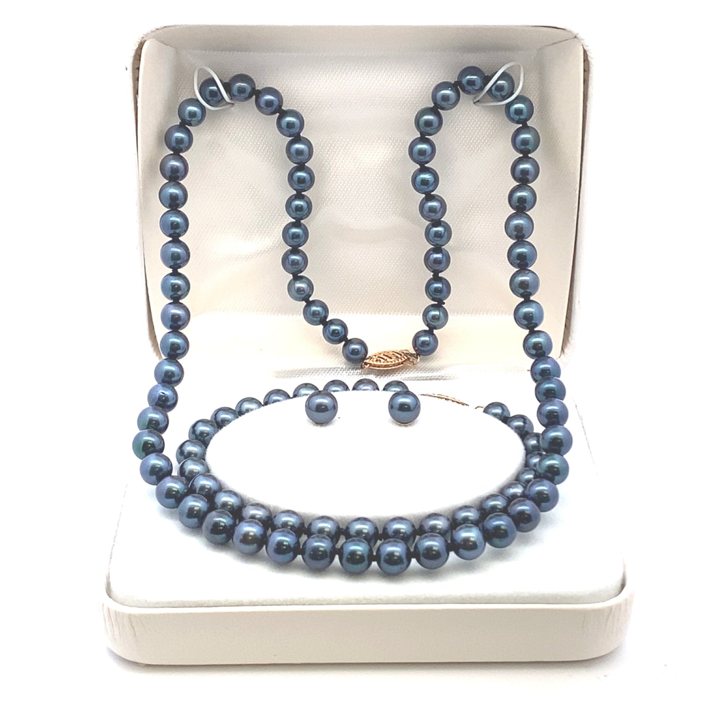 Genuine Akoya Pearl Jewelry sets 14KT Yellow Gold