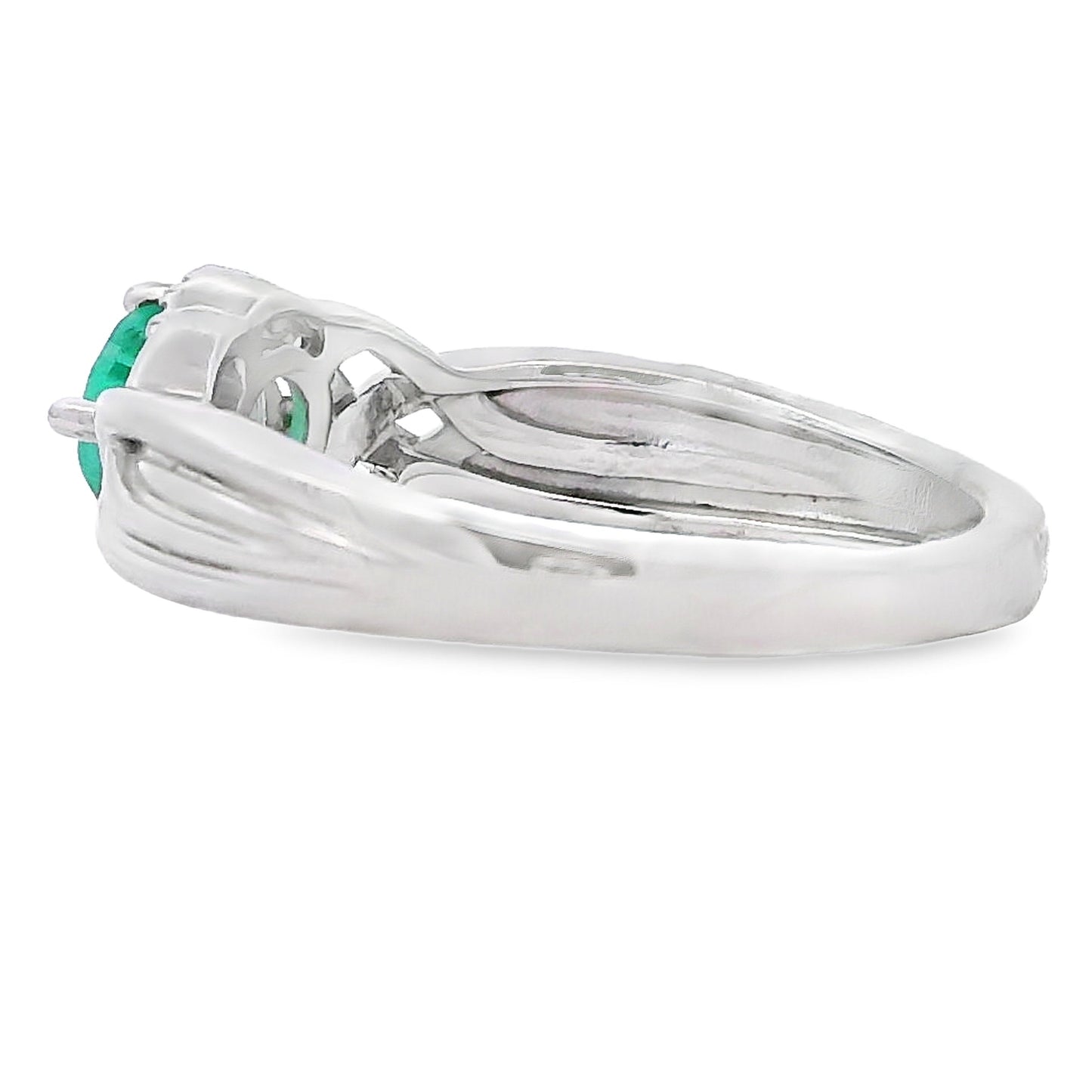 Genuine .58ct Emerald Zircon Ring Sterling Silver