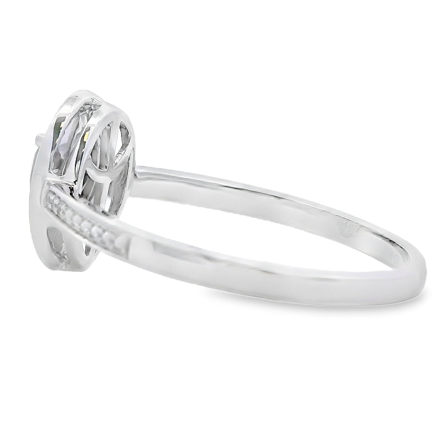 Natural .46ct Quartz Diamond Ring 10KT White Gold