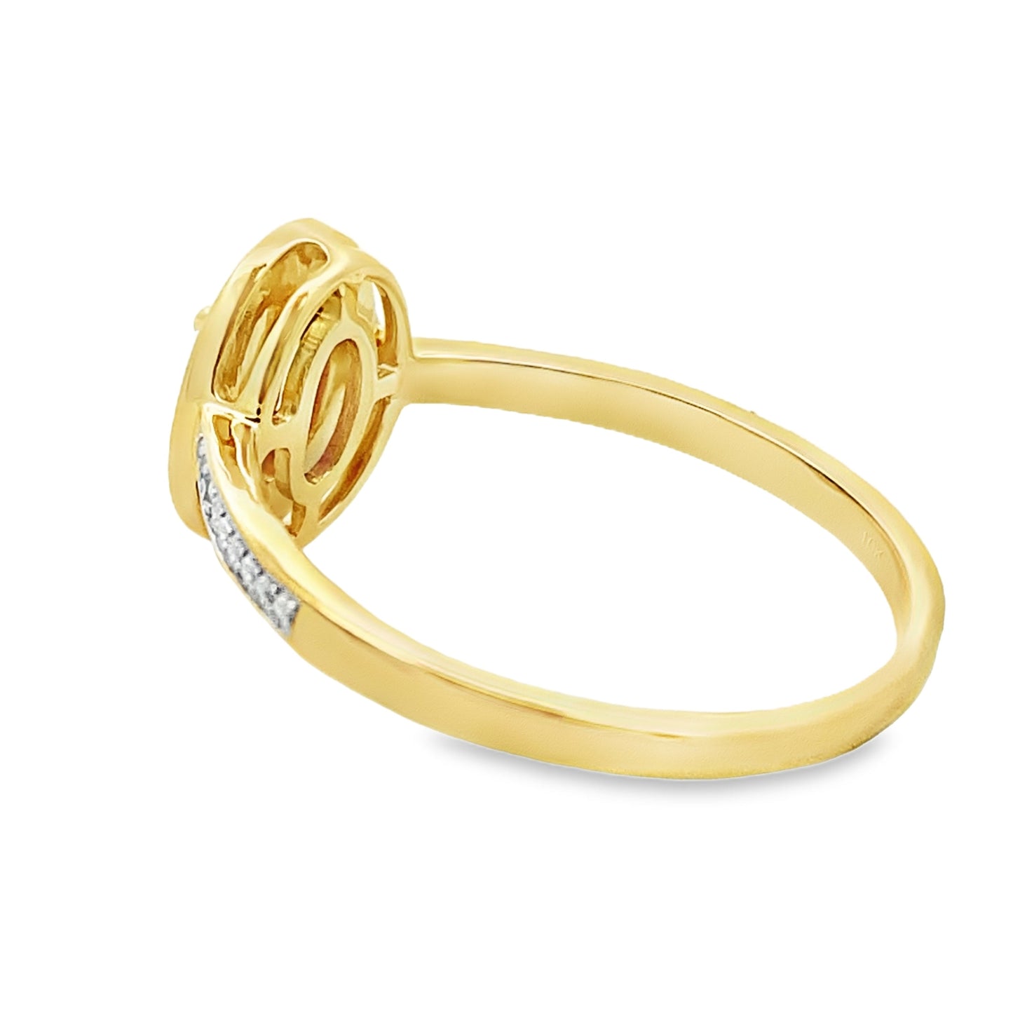 Natural .62ct Garnet Diamond Ring 10KT Yellow Gold