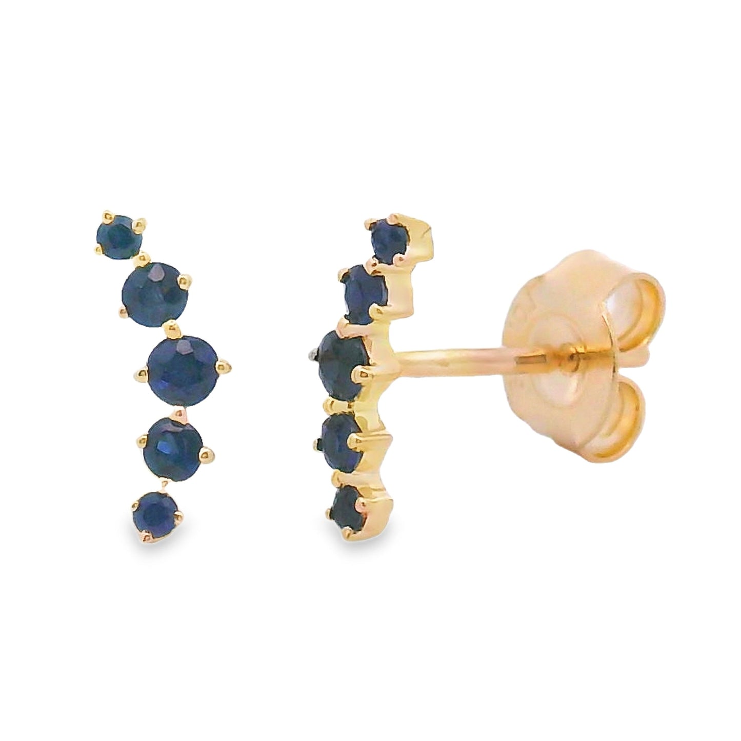 Genuine .24ct Sapphire Earrings 14KT Yellow Gold