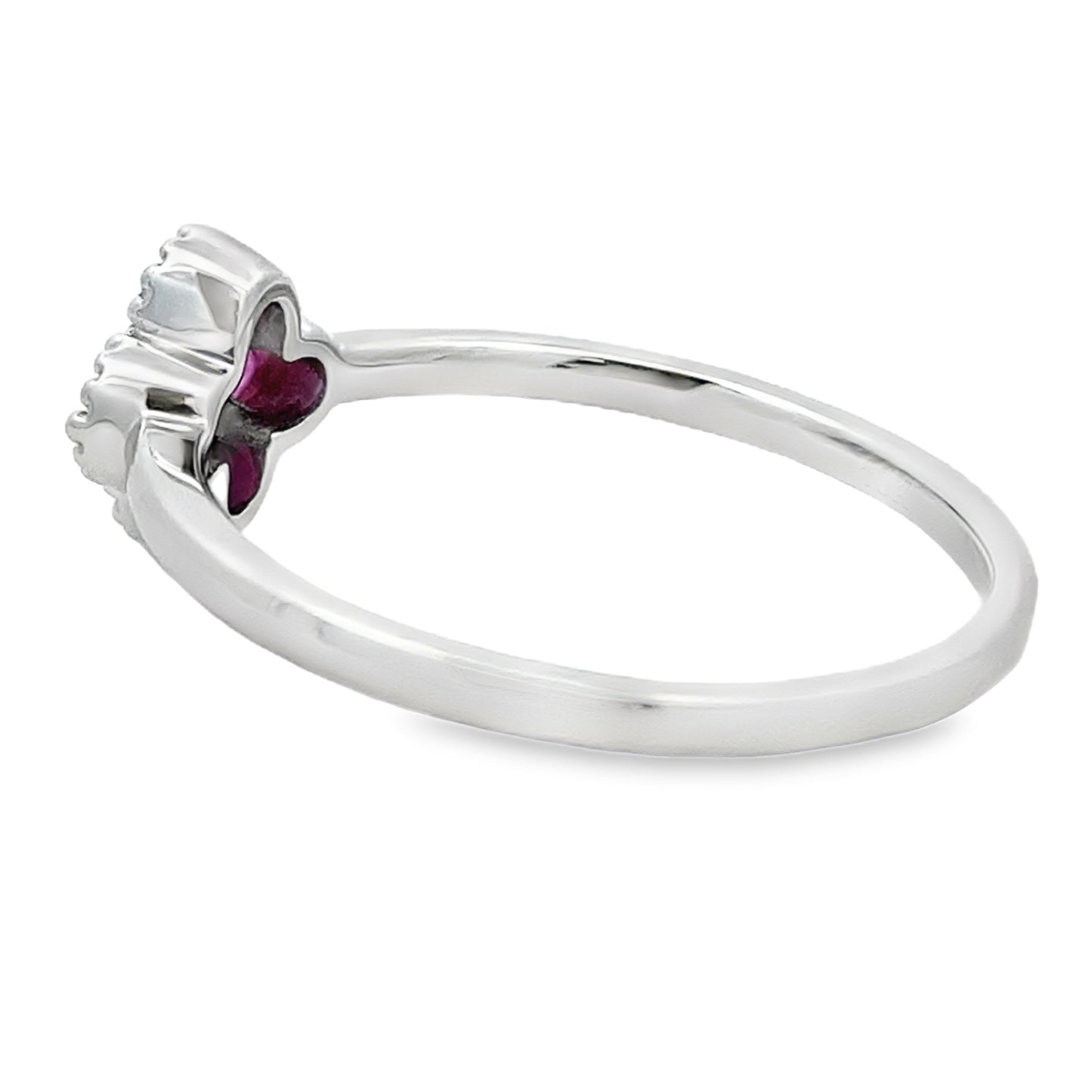 Natural .20ct Ruby Diamond Ring 10KT White Gold