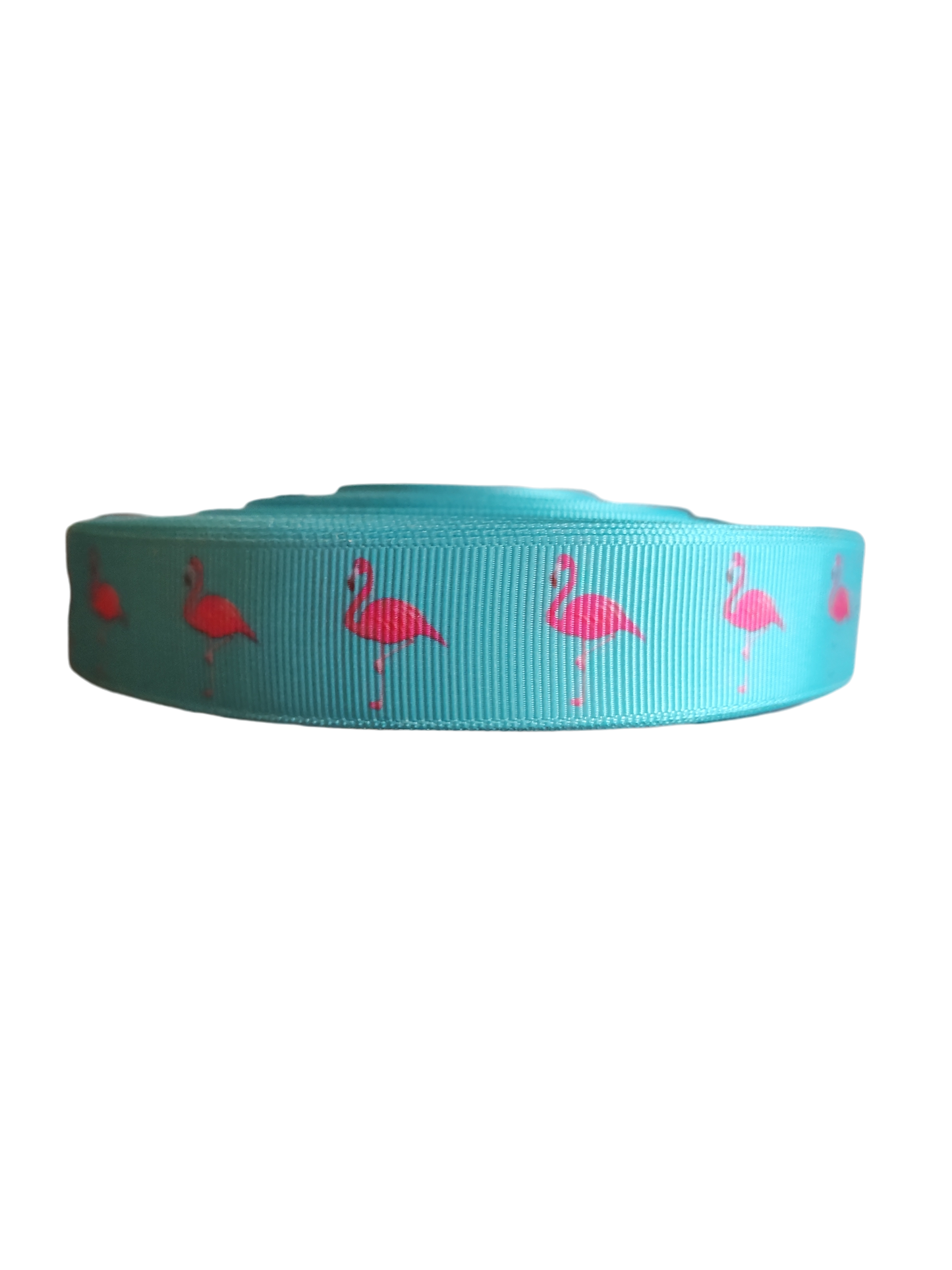 Flamingo On Aqua Nylon Dog Collar