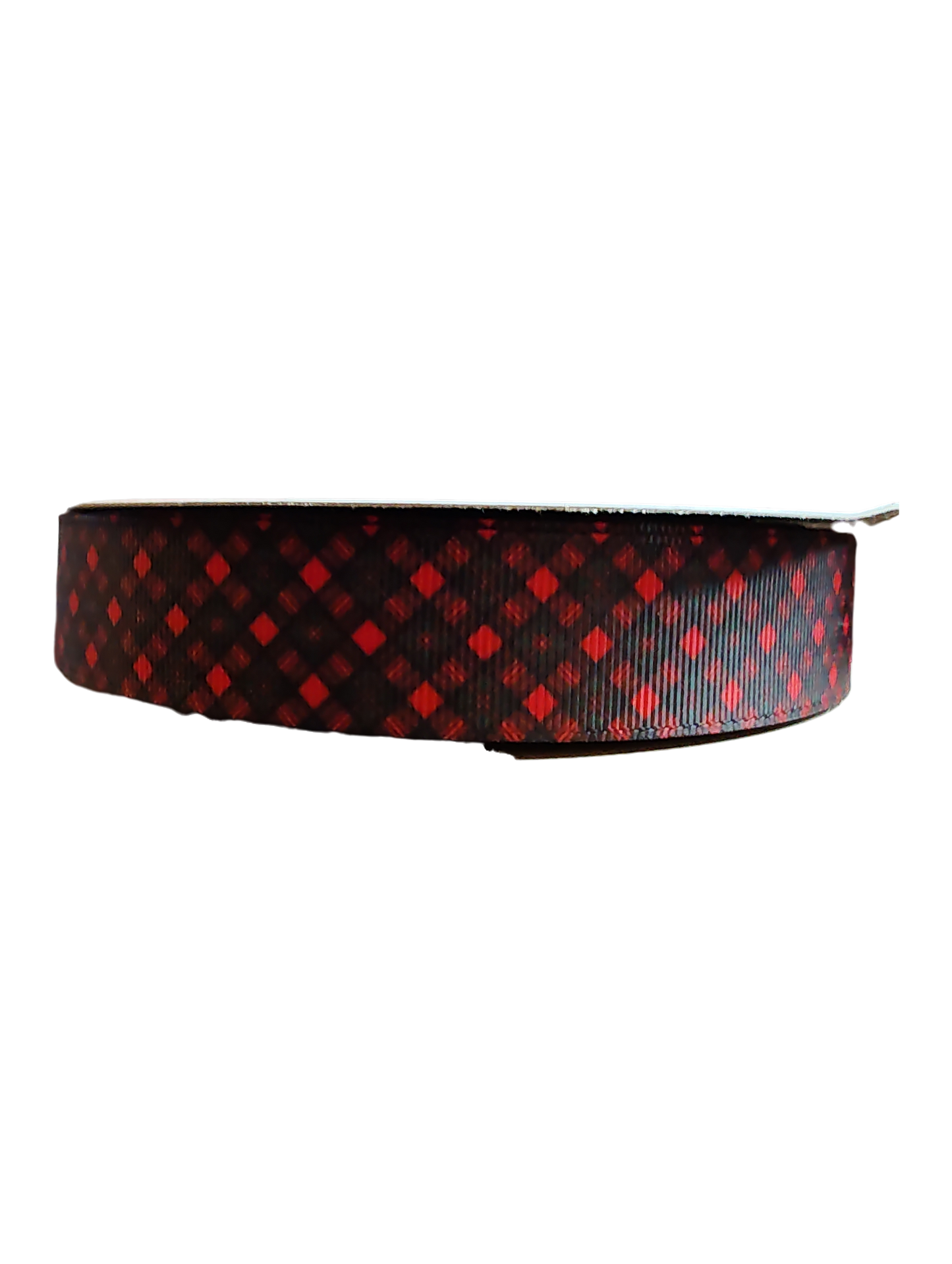 Red Check Plaid Nylon Dog Collar