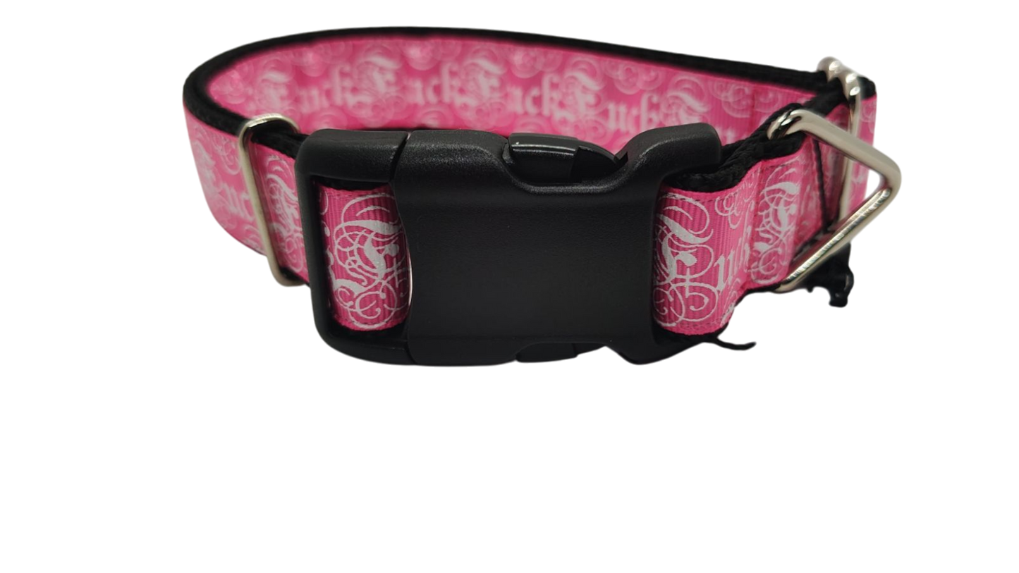 Fuck Pink Nylon Dog Collar