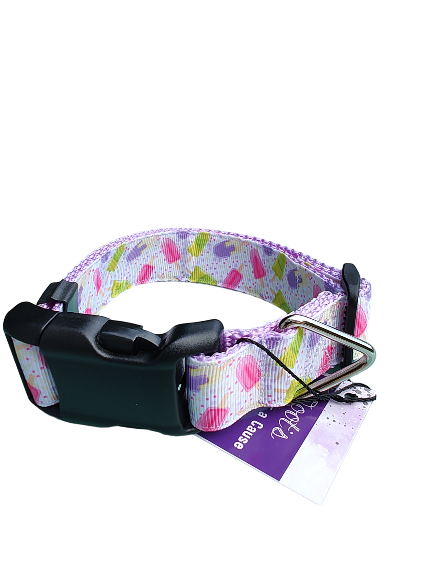 Popsicles Lavender Nylon Dog Collar MD, LG, XL, Leash