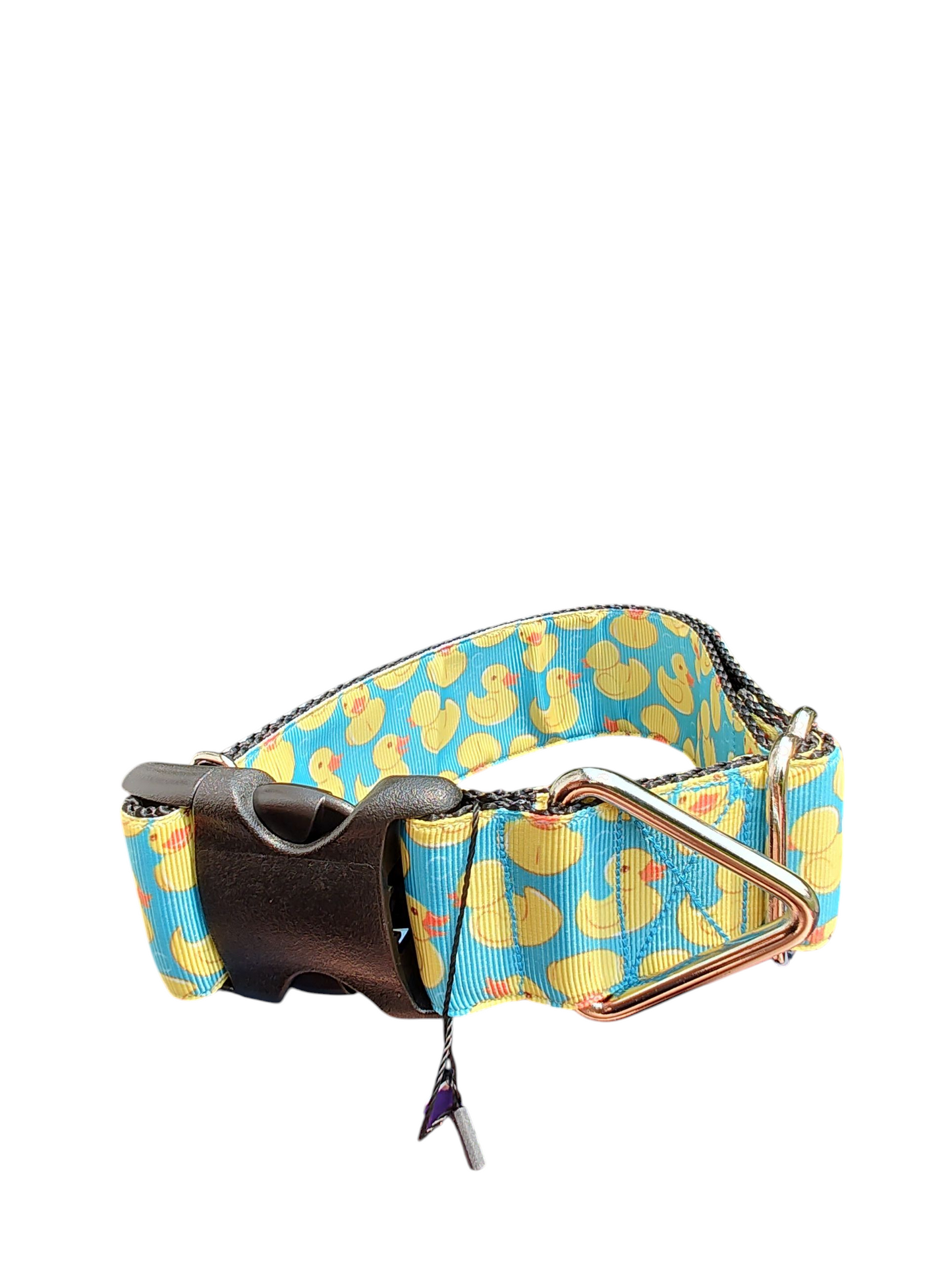 1.5" Wide Teal Rubber Duckies Nylon Dog Collar