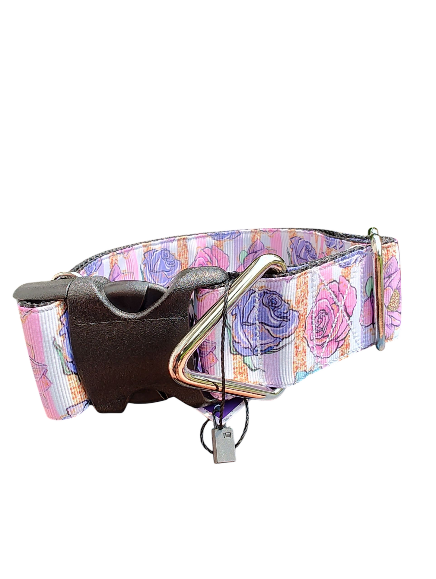 1.5" Wide Cartoon Roses Nylon Dog Collar