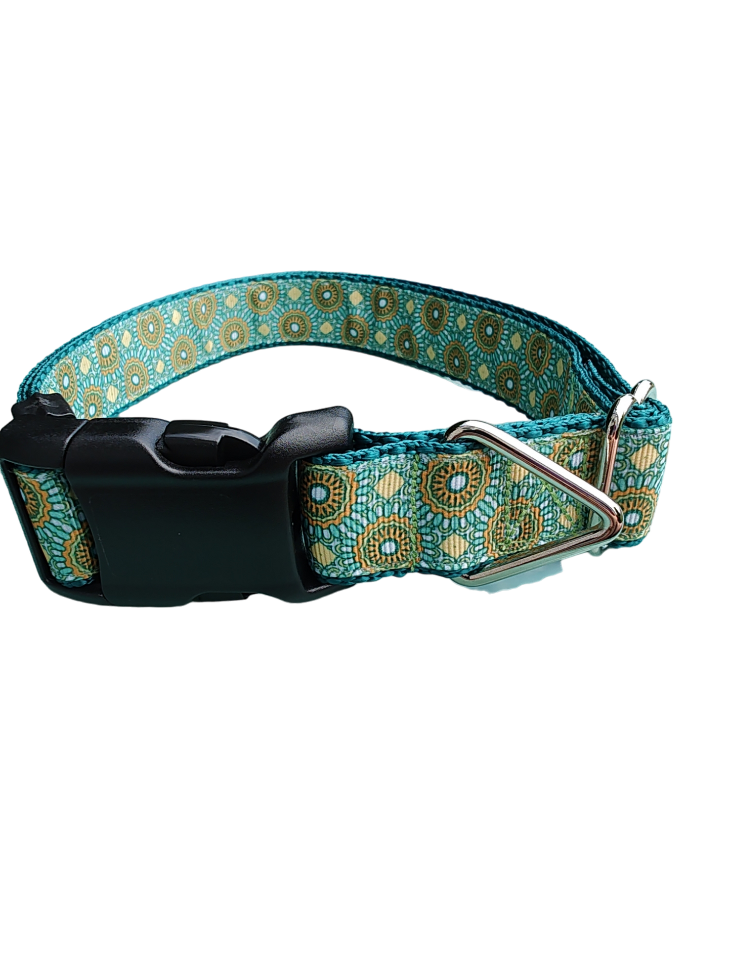 Green/Yellow Tribal Green Nylon Dog Collar MD, LG, XL, Leash