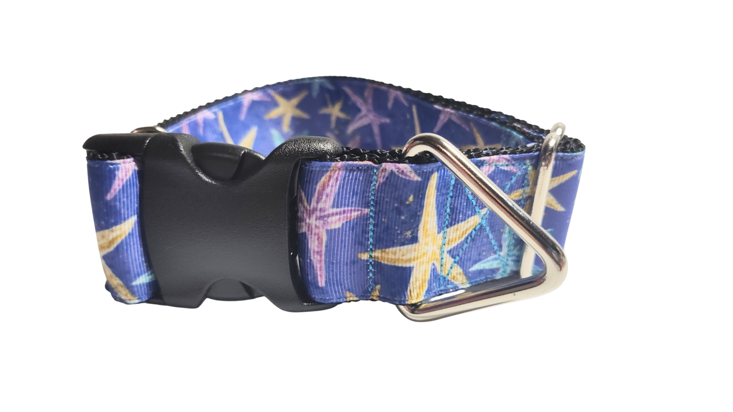 1.5" Wide Purple Starfish Nylon Dog Collar