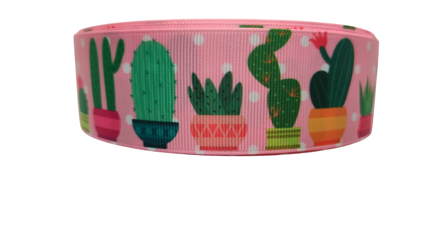 1.5" Wide Potted Cactus Nylon Dog Collar