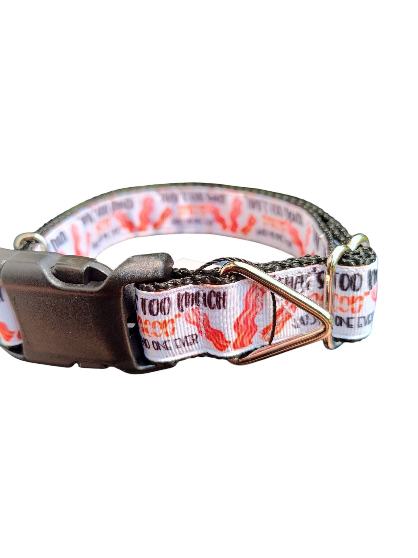 Too Much Bacon Nylon Dog Collar