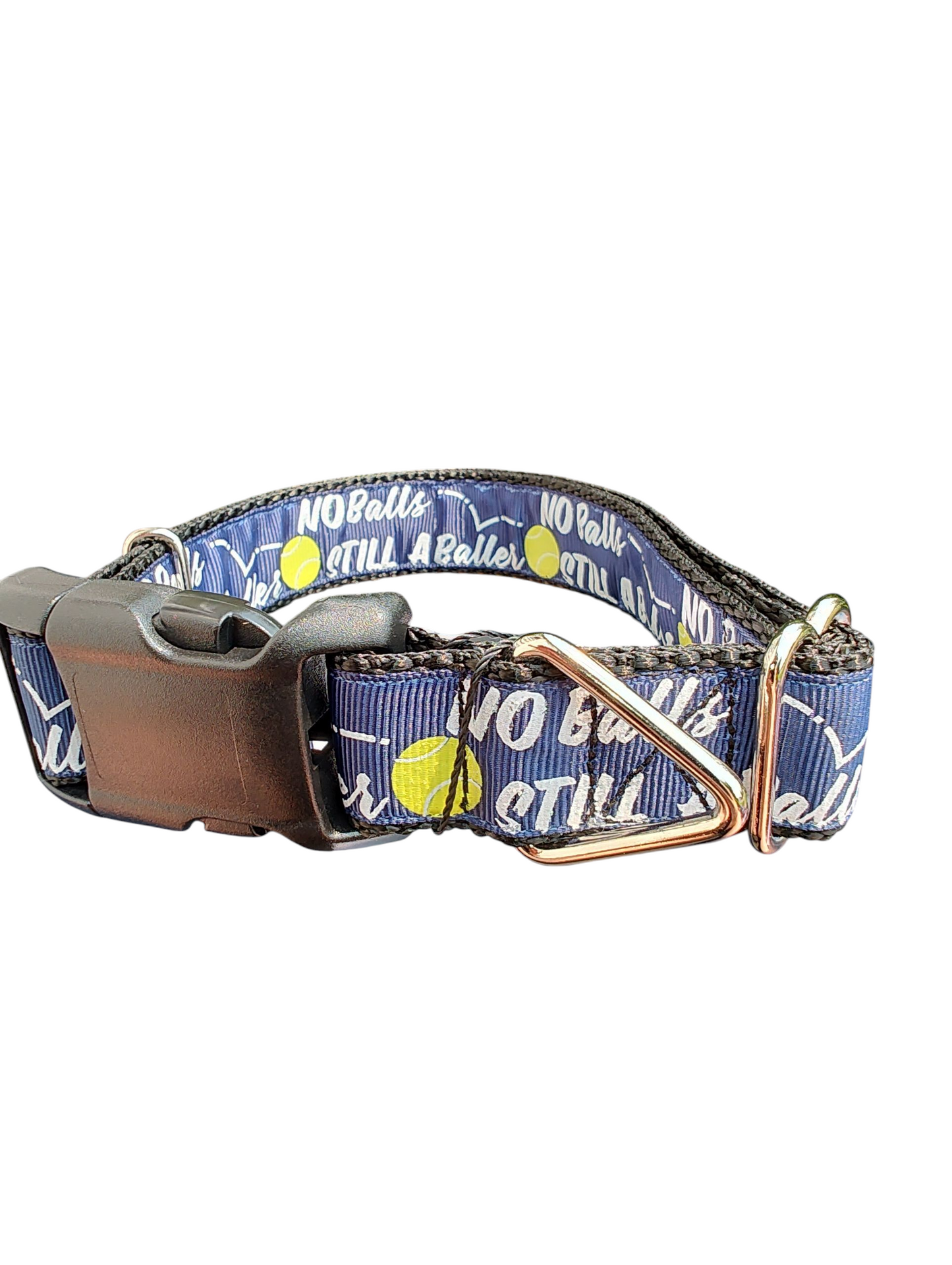 No Balls Still A Baller Black Nylon Dog Collar