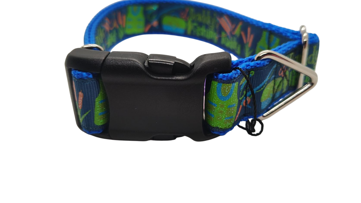 Daddy's Fishing Buddy Nylon Dog Collar