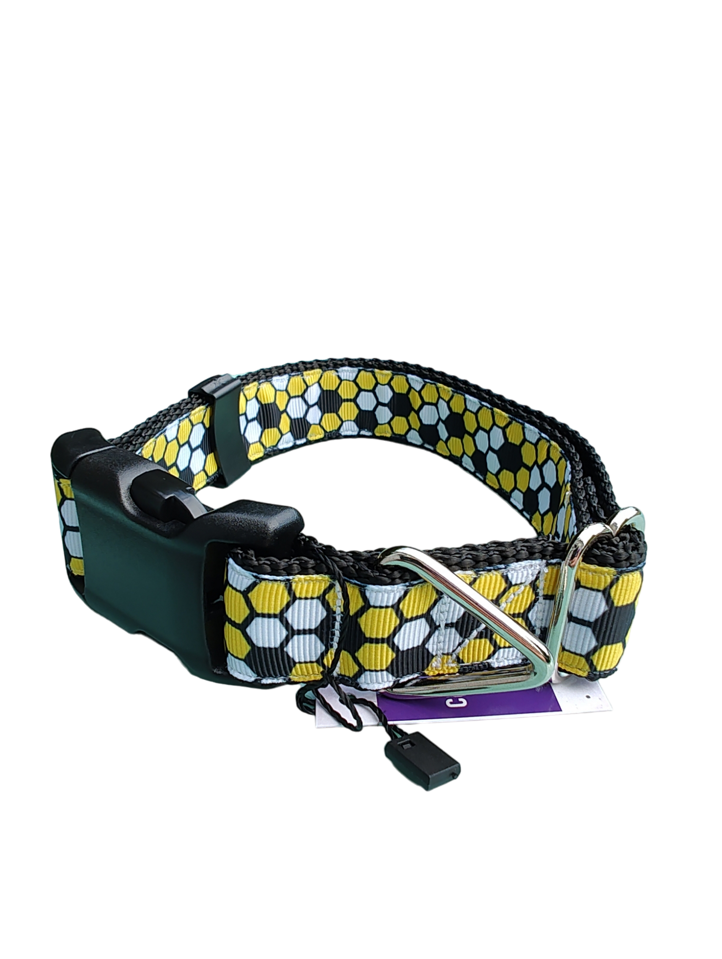 Beehive Black Nylon Dog Collar MD, LG, XL, Leash