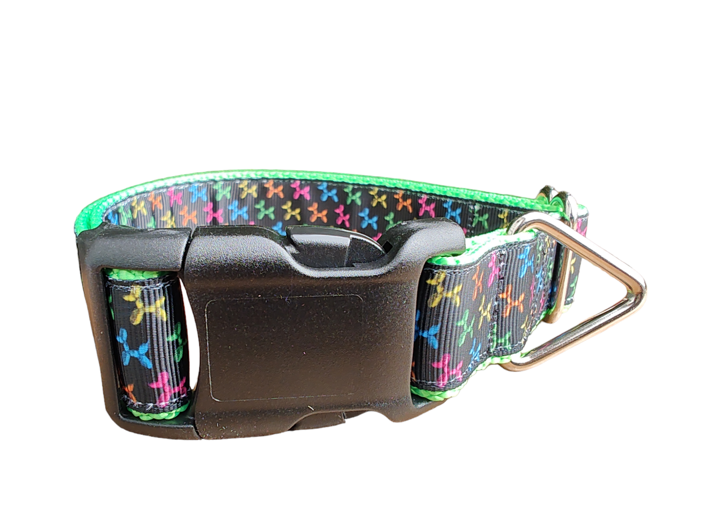 Balloon Dog Neon Green Nylon Dog Collar MD, LG, XL, Leash