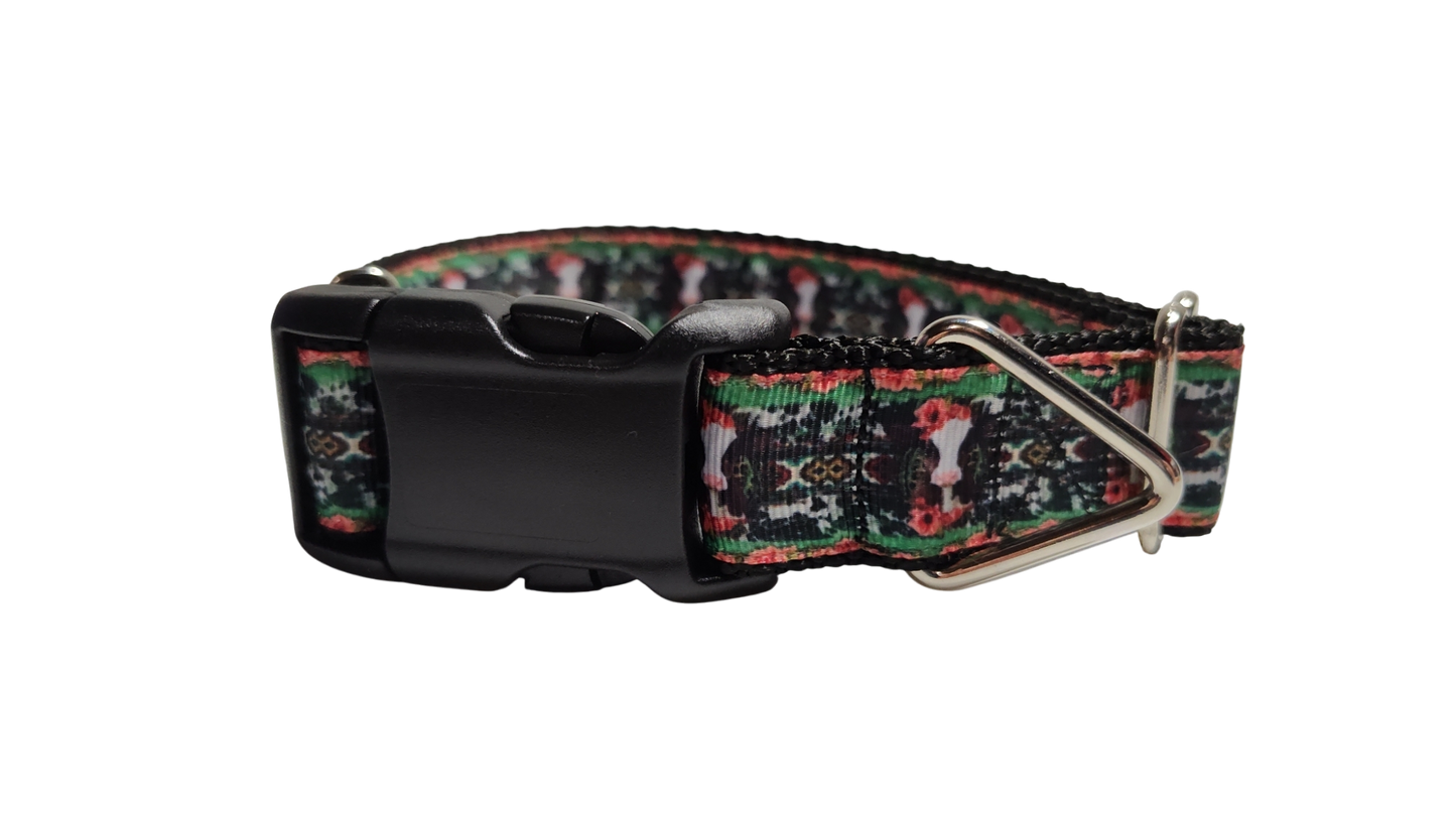 Western Cow Nylon Dog Collar