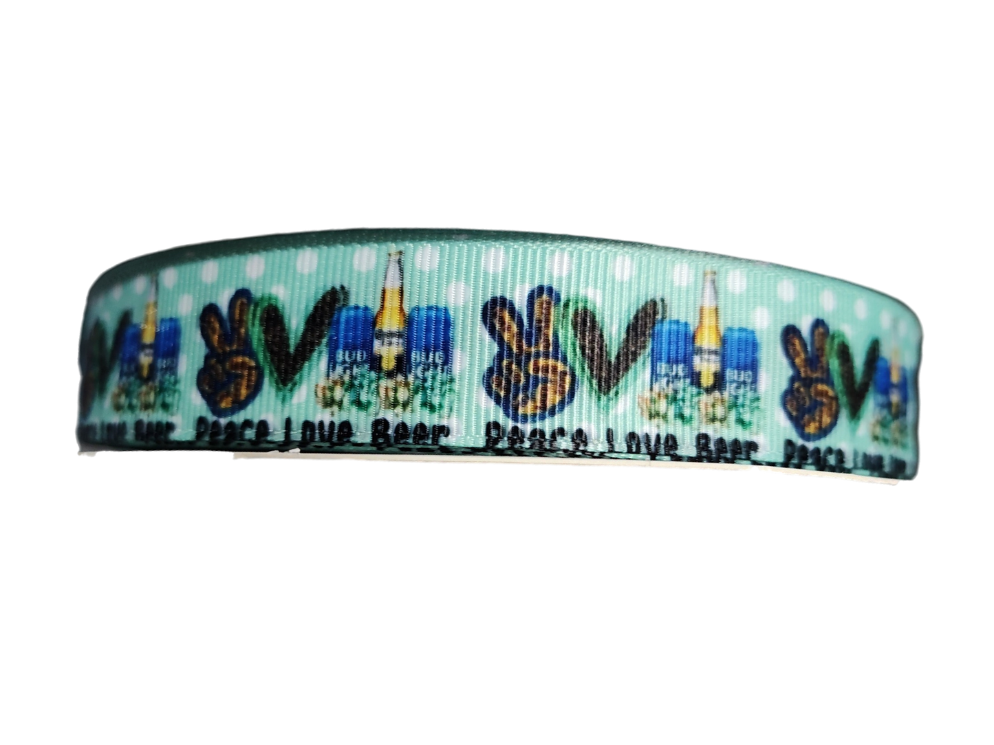 Peace Love Beer Nylon Dog Collar