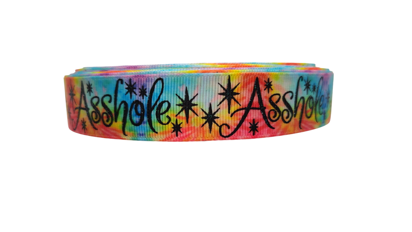 Asshole Rainbow Nylon Dog Collar
