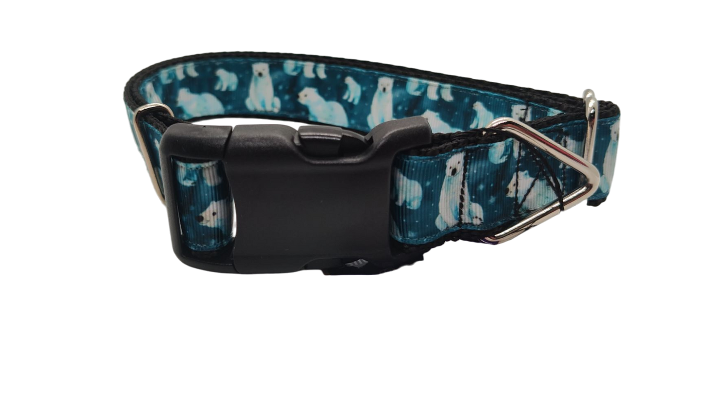 Polar Bears Nylon Dog Collar
