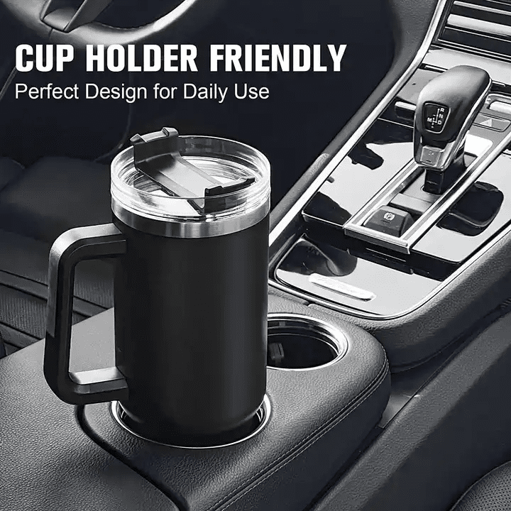 Hot Pink 40oz Tumbler Cup Holder Friendly