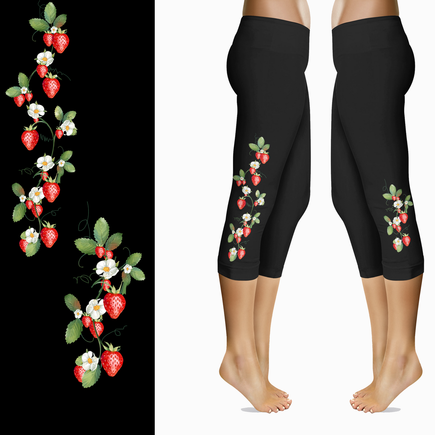 Strawberry Vine Full and Capri Length with Pockets