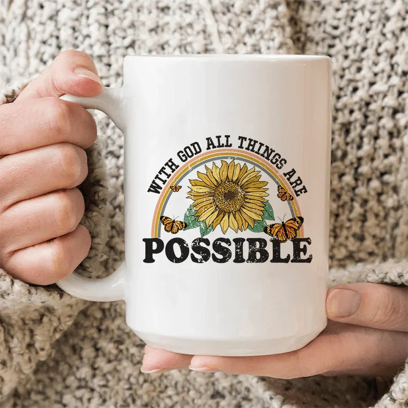 With God All Things Are Possible Ceramic Mug 15 oz
