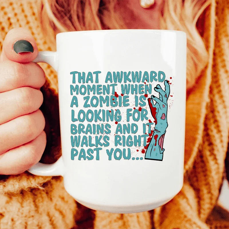 Zombie Looking For Brains Ceramic Mug 15 oz