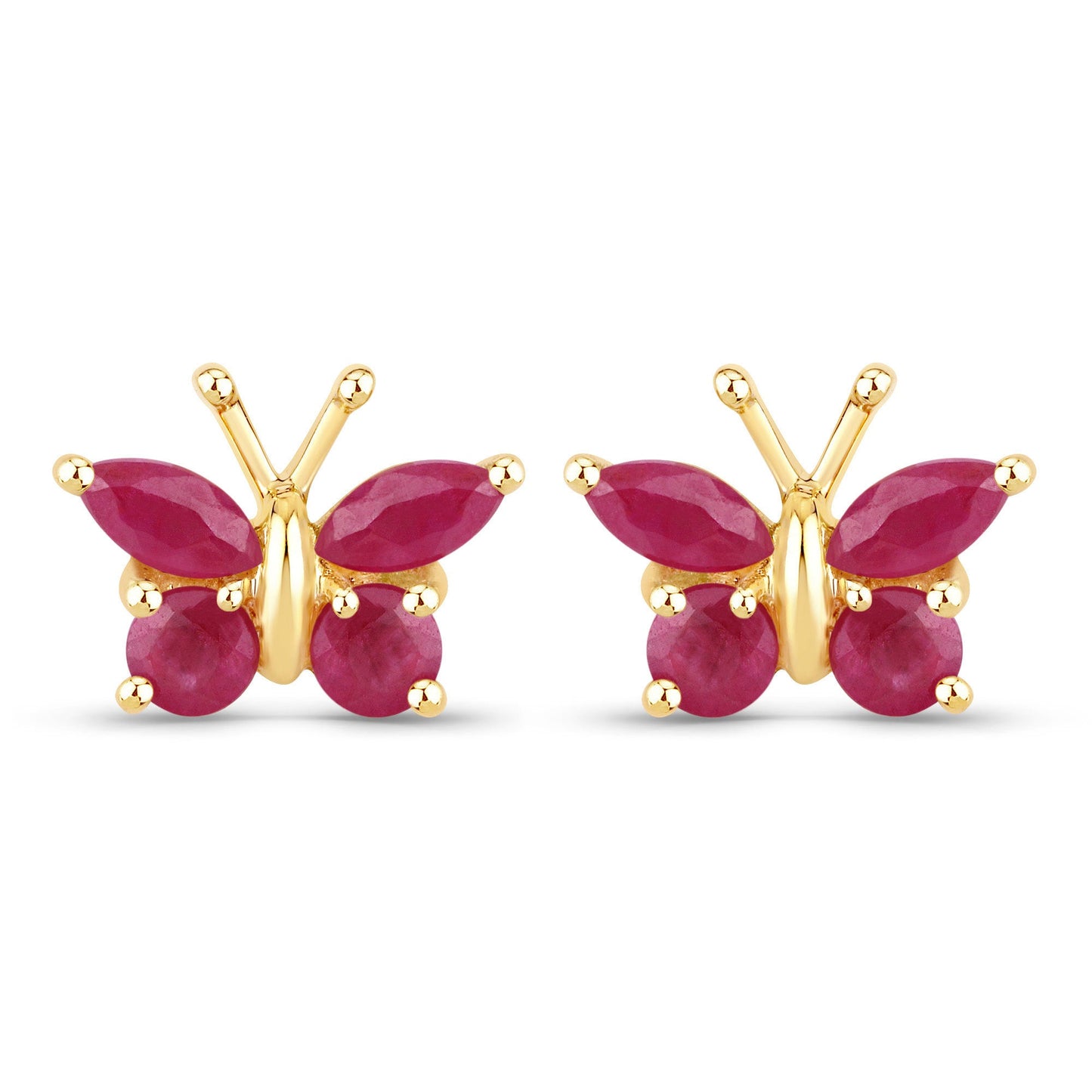 0.63 Carat Genuine Ruby .925 Sterling Silver Earrings
