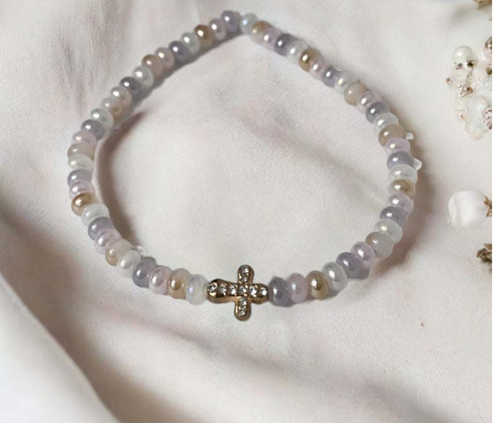 Bead Bracelet with Freshwater Shell & Pearl Beads