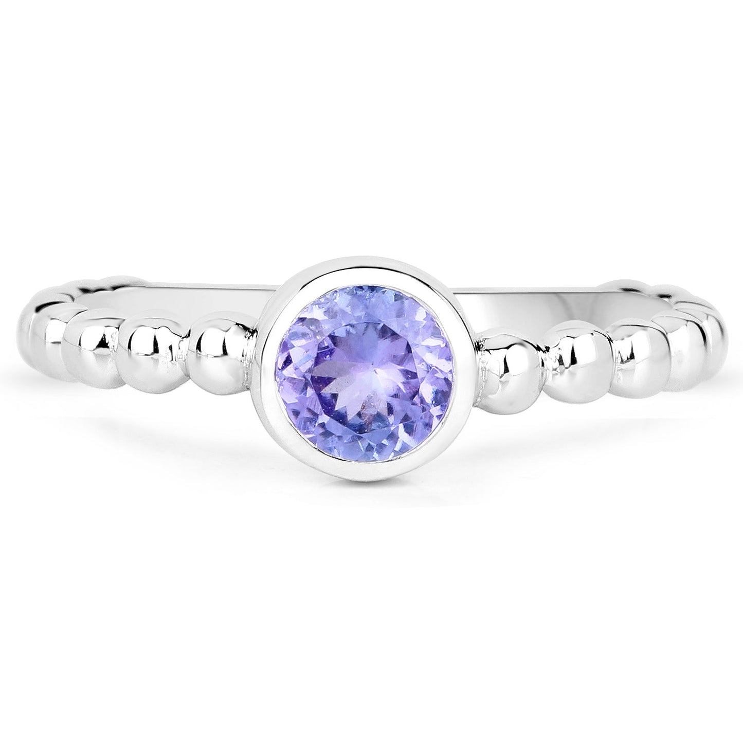 0.47 Carat Genuine Tanzanite .925 Sterling Silver Ring