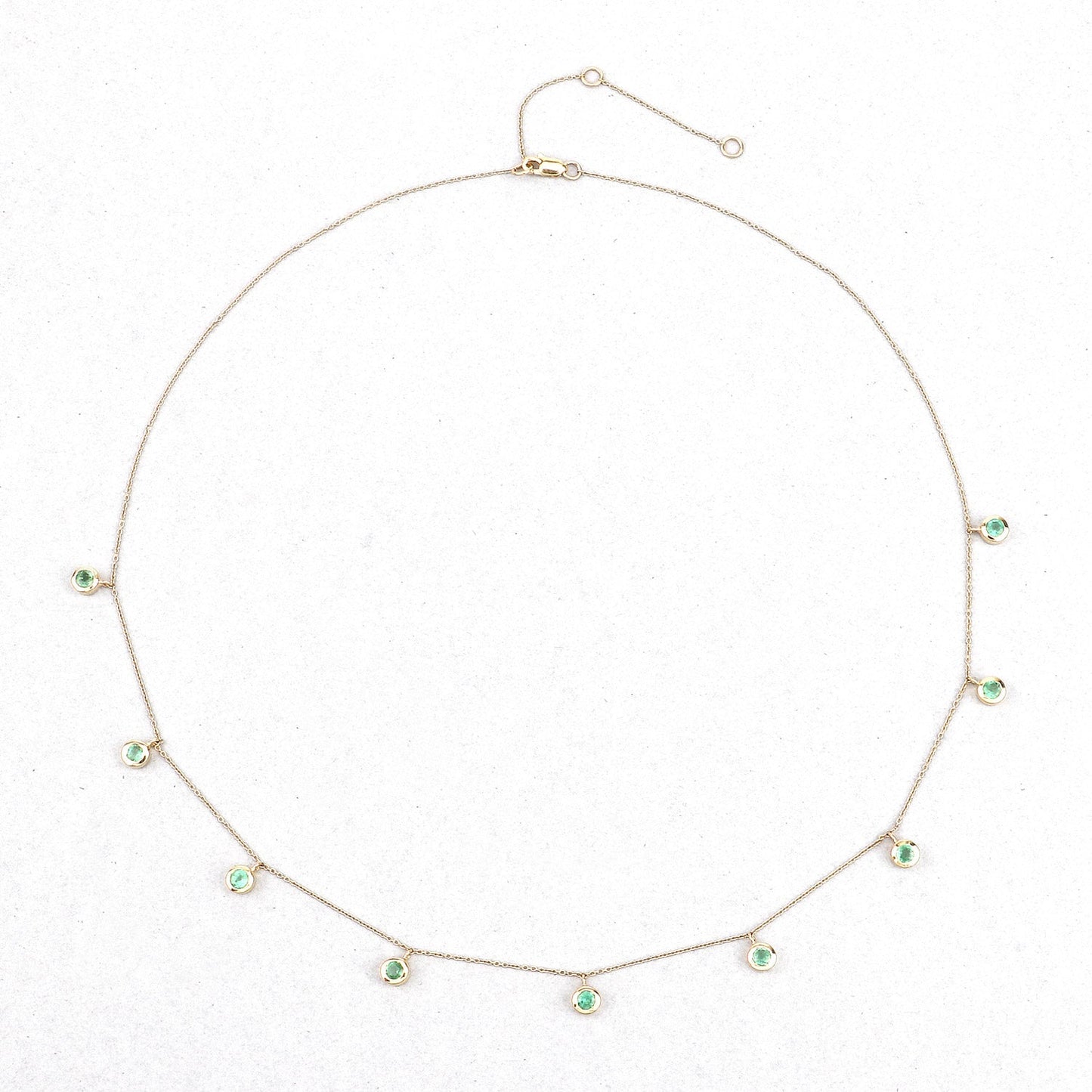0.90 Carat Genuine Zambian Emerald 10K Yellow Gold Necklace