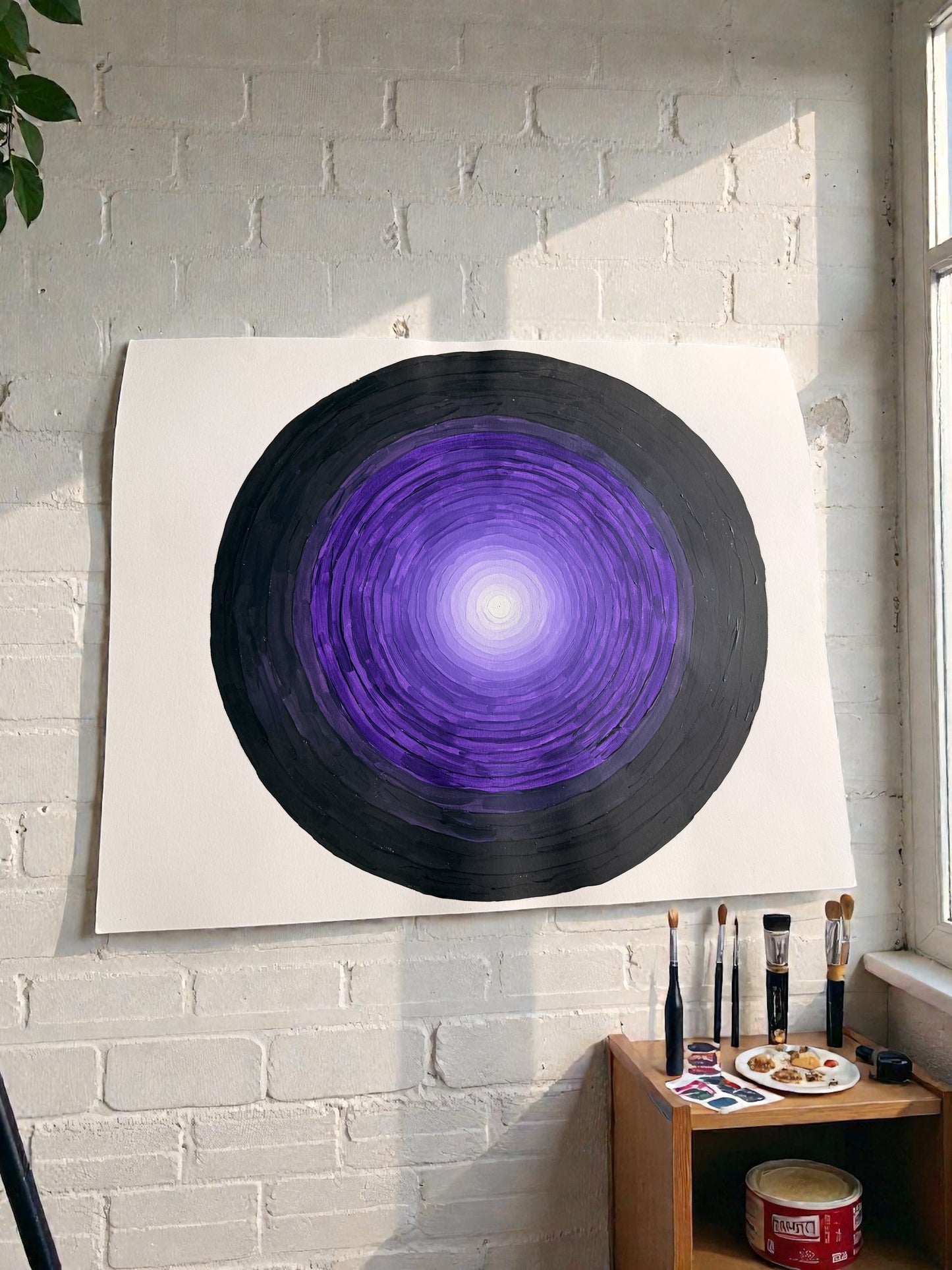 Purple Ombre Disc Painting