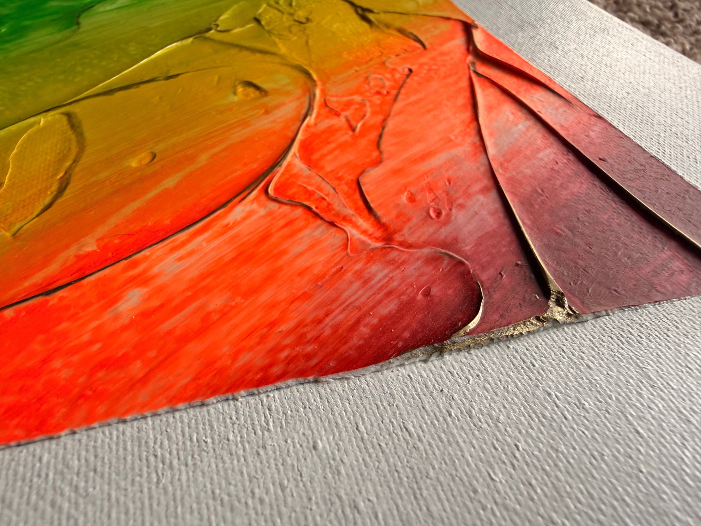 Rainbow Abstract Plaster Painting