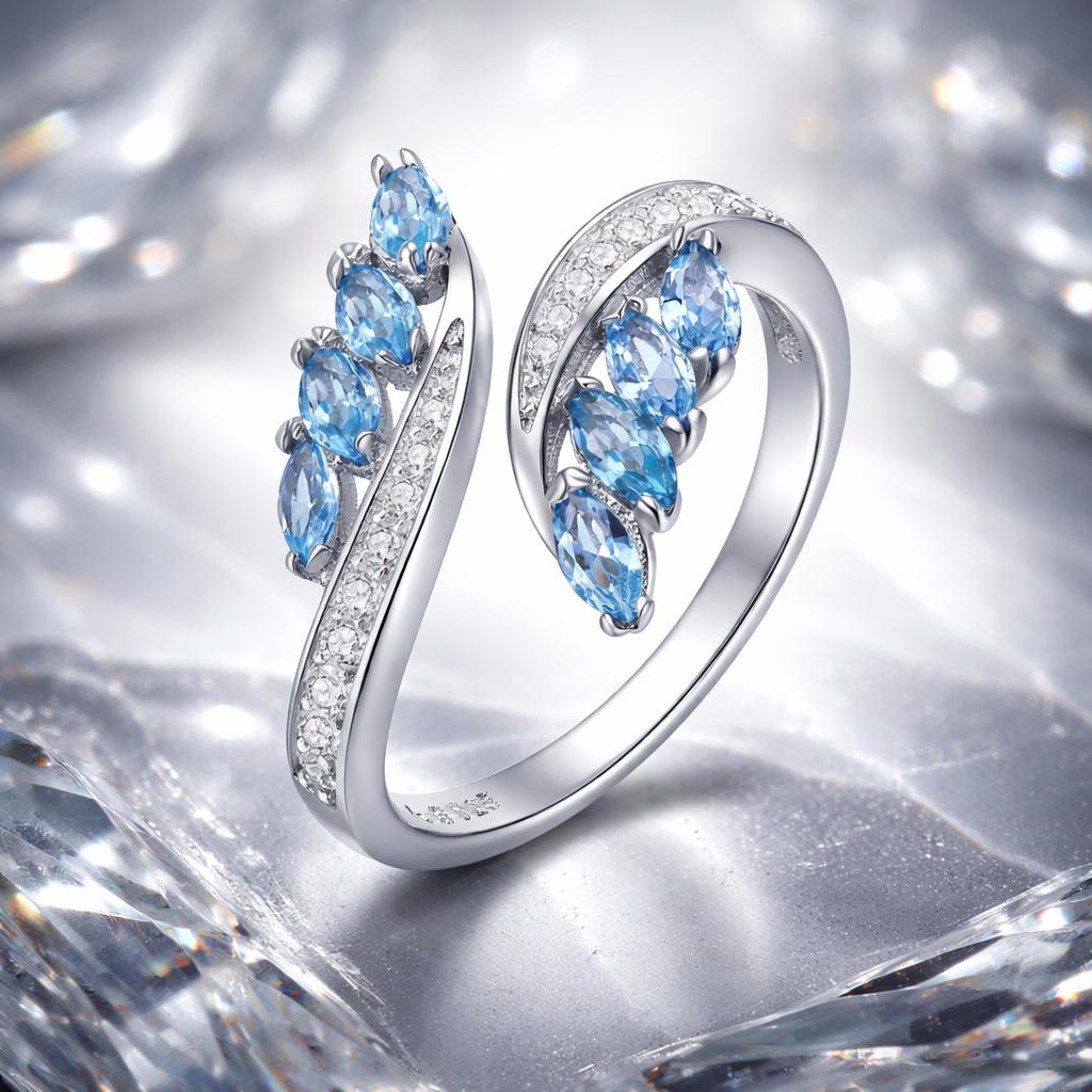 925 Sterling Silver Plated Platinum Pavé CZ Ring for Women